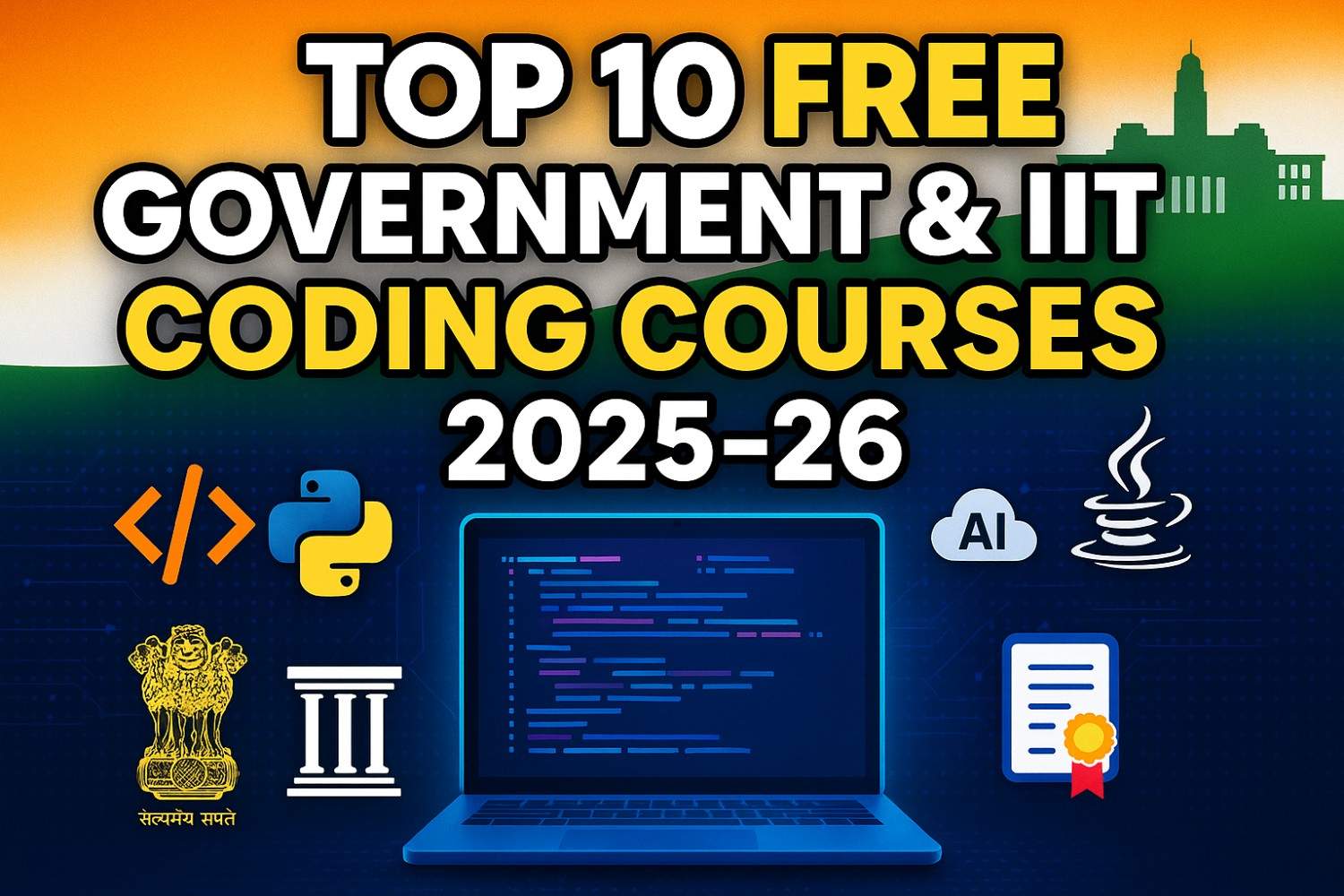 Top 10 Free Government & IIT Coding Courses Indian Students Can Join in 2025–26